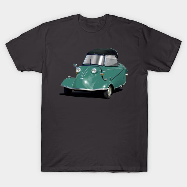 Messerschmitt bubble car in teal T-Shirt by candcretro